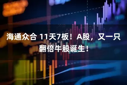 海通众合 11天7板！A股，又一只翻倍牛股诞生！